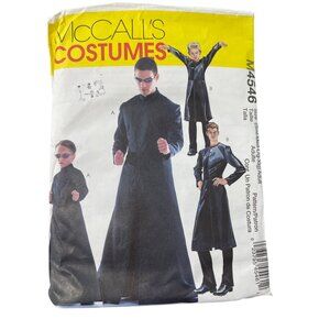 McCalls M4546 Mens Costume Pattern Sz S-XL Coat Pants Cosplay Matrix Neo UNCUT